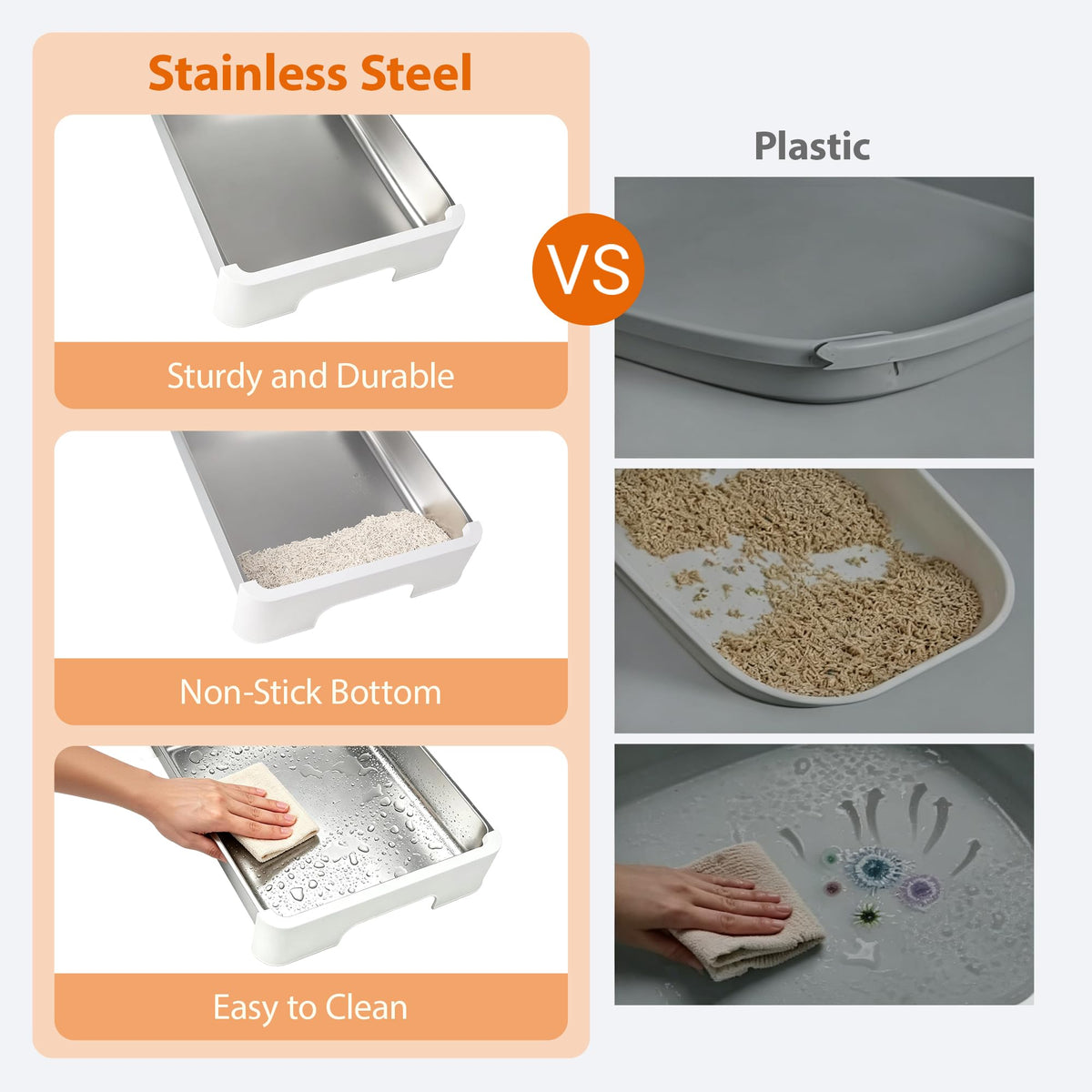 Stainless Steel Cat Litter Box with Lid D311150