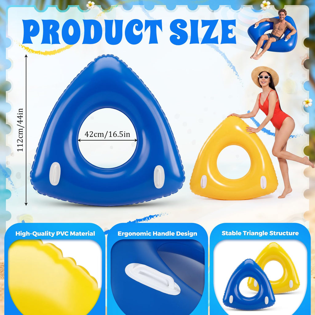 44" Large Triangular Inflatable Pool Float Tube U498586