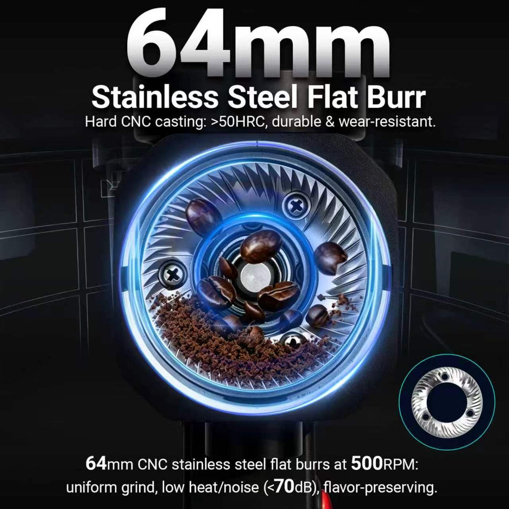 64mm Flat Burr Coffee Grinder with 35 Grind Settings B99602