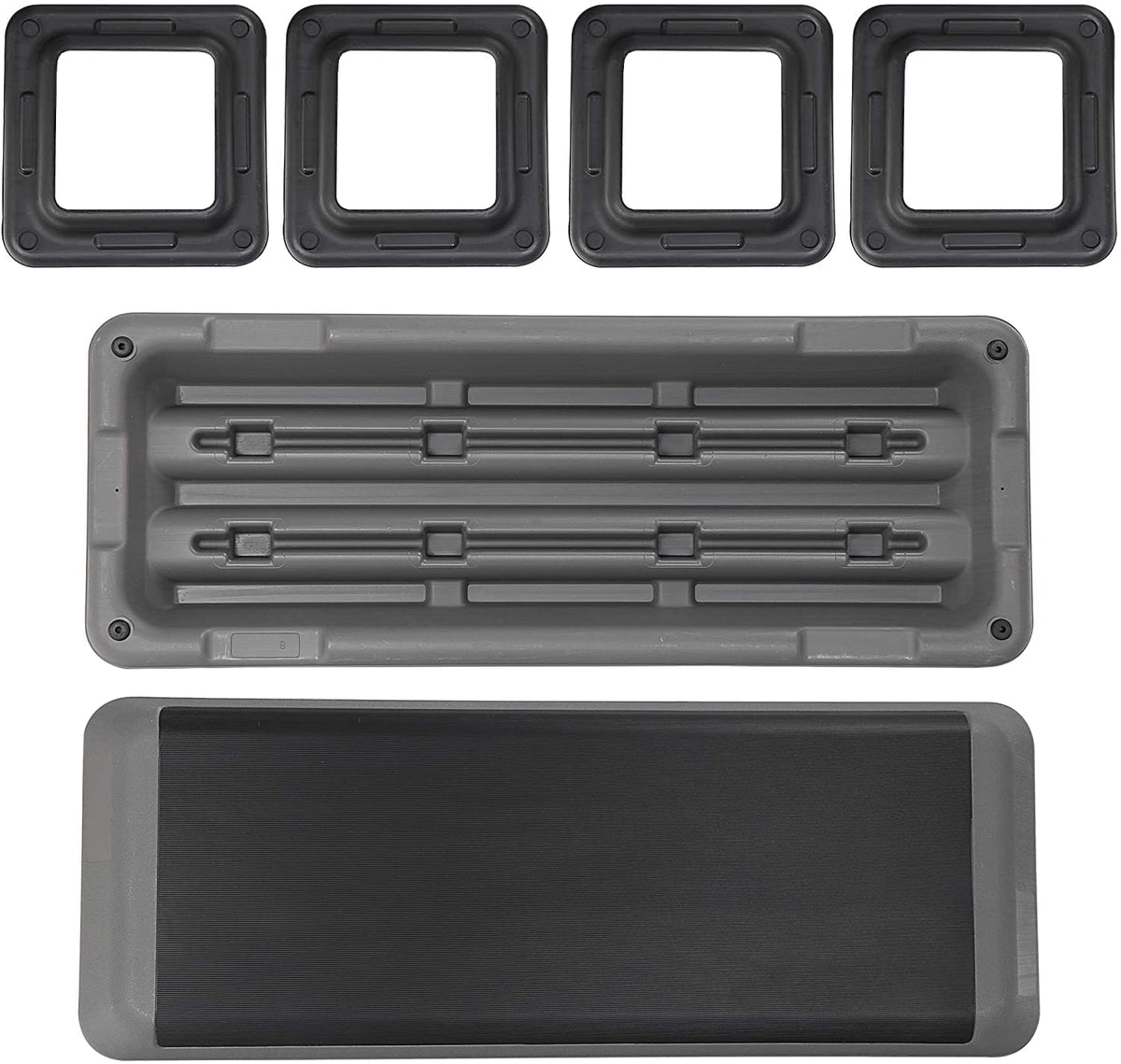 43" Adjustable Aerobic Exercise Step Platform with 4 Removable Risers Z443