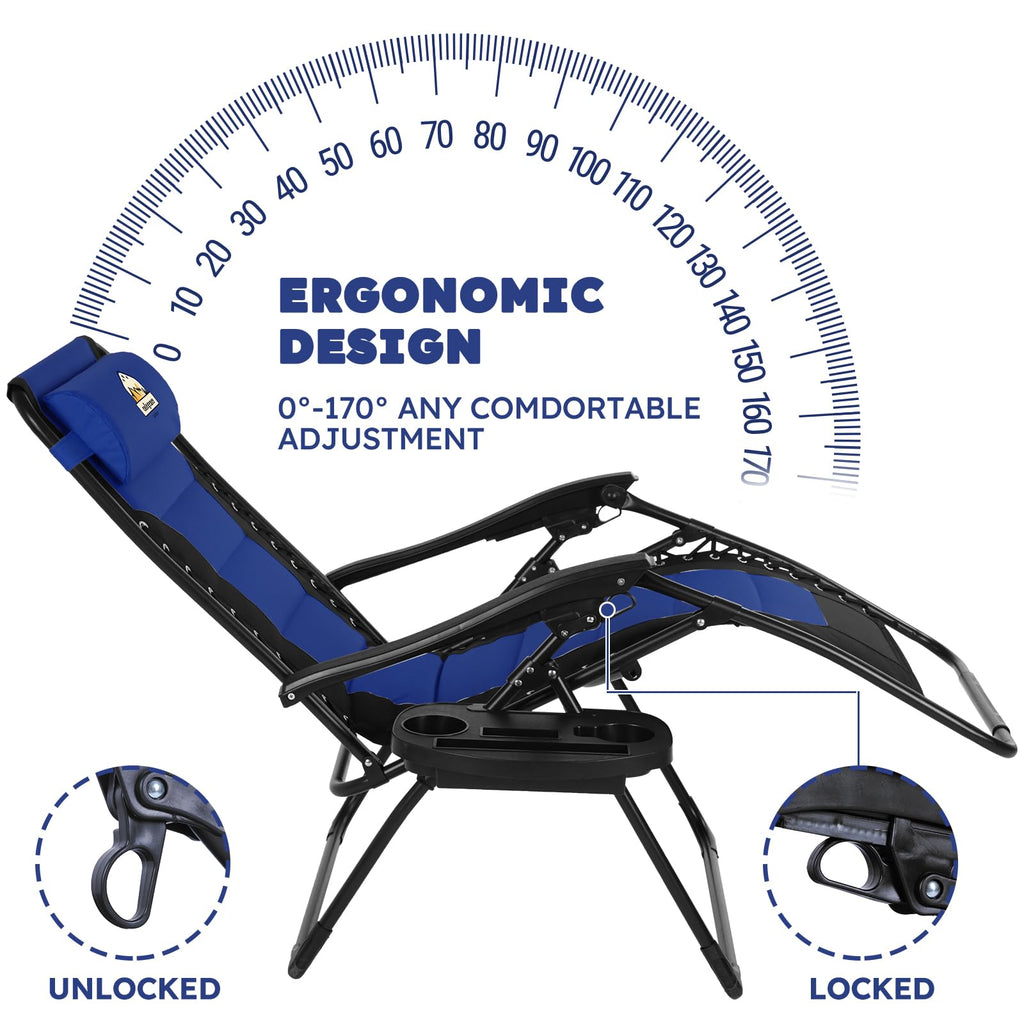 Oversized Zero Gravity Chairs Set of 2 F5754