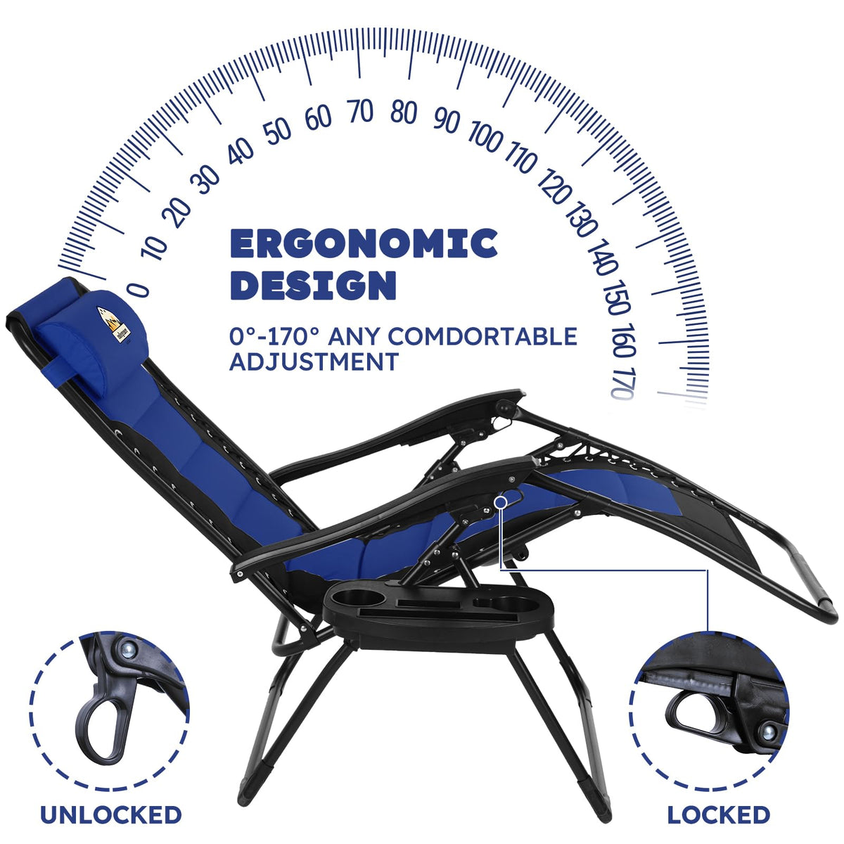 Oversized Zero Gravity Chairs Set of 2 F5754