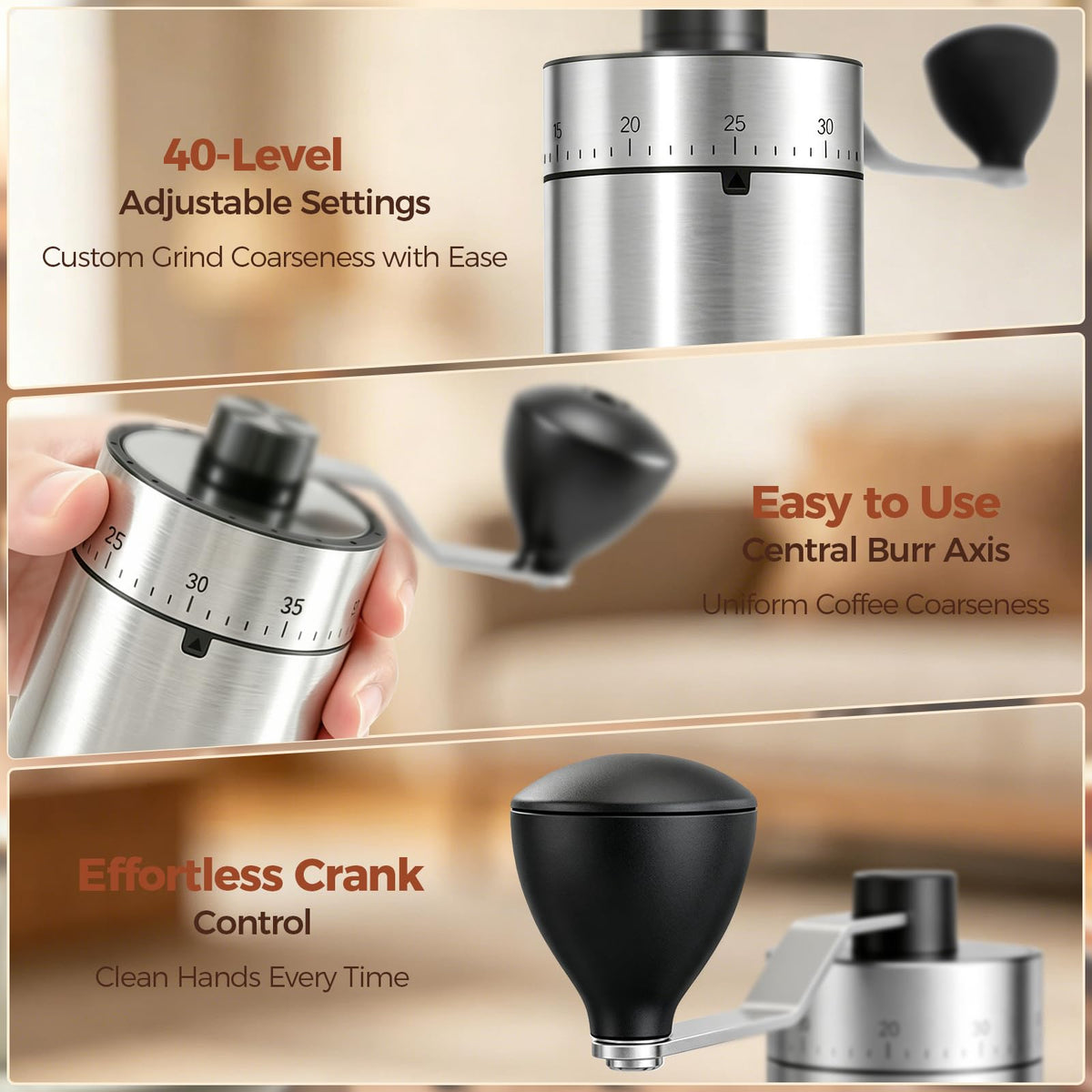 Manual Coffee Grinder with Ceramic Conical Burr S526704