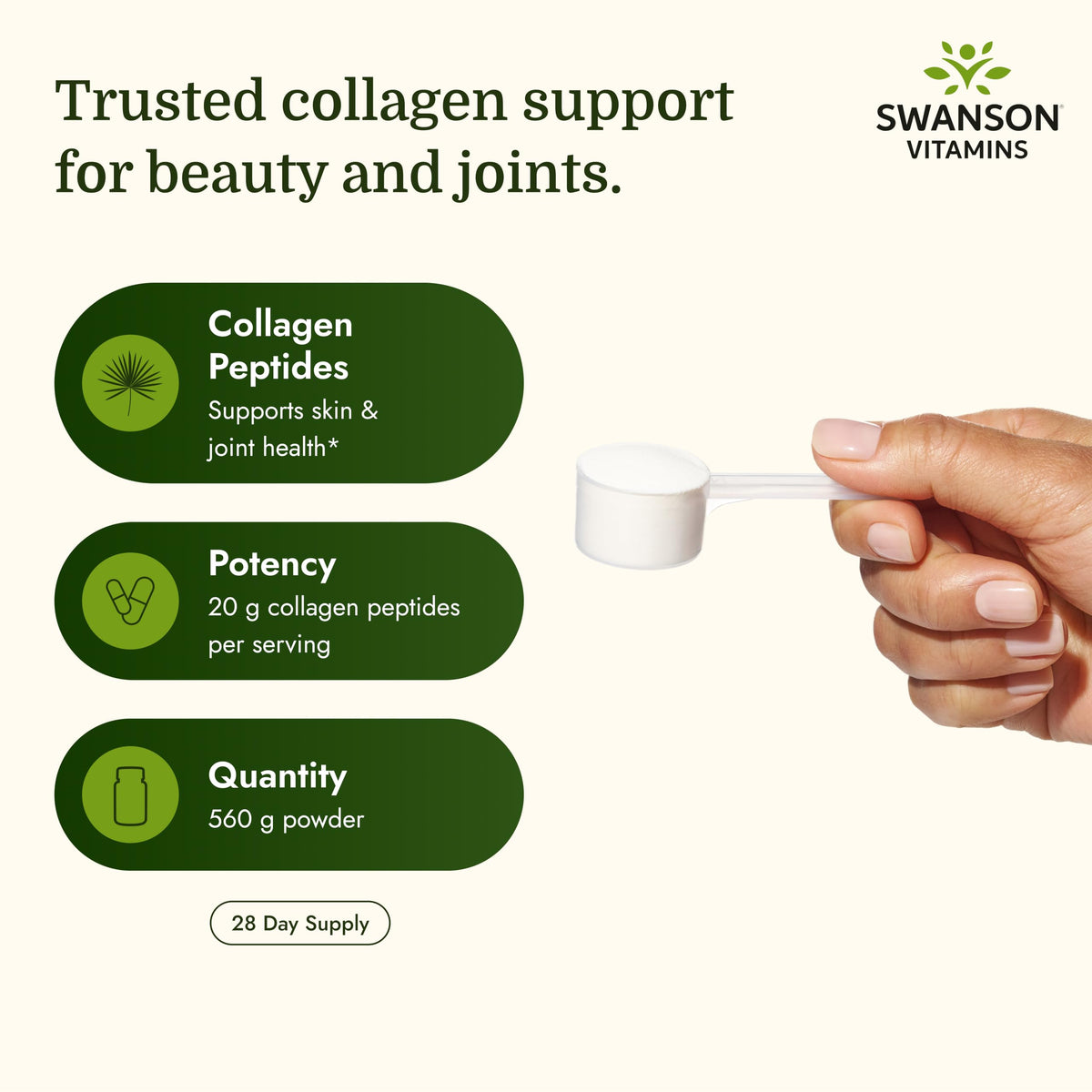 Collagen Peptides Unflavored 19.75 oz Powder P3479