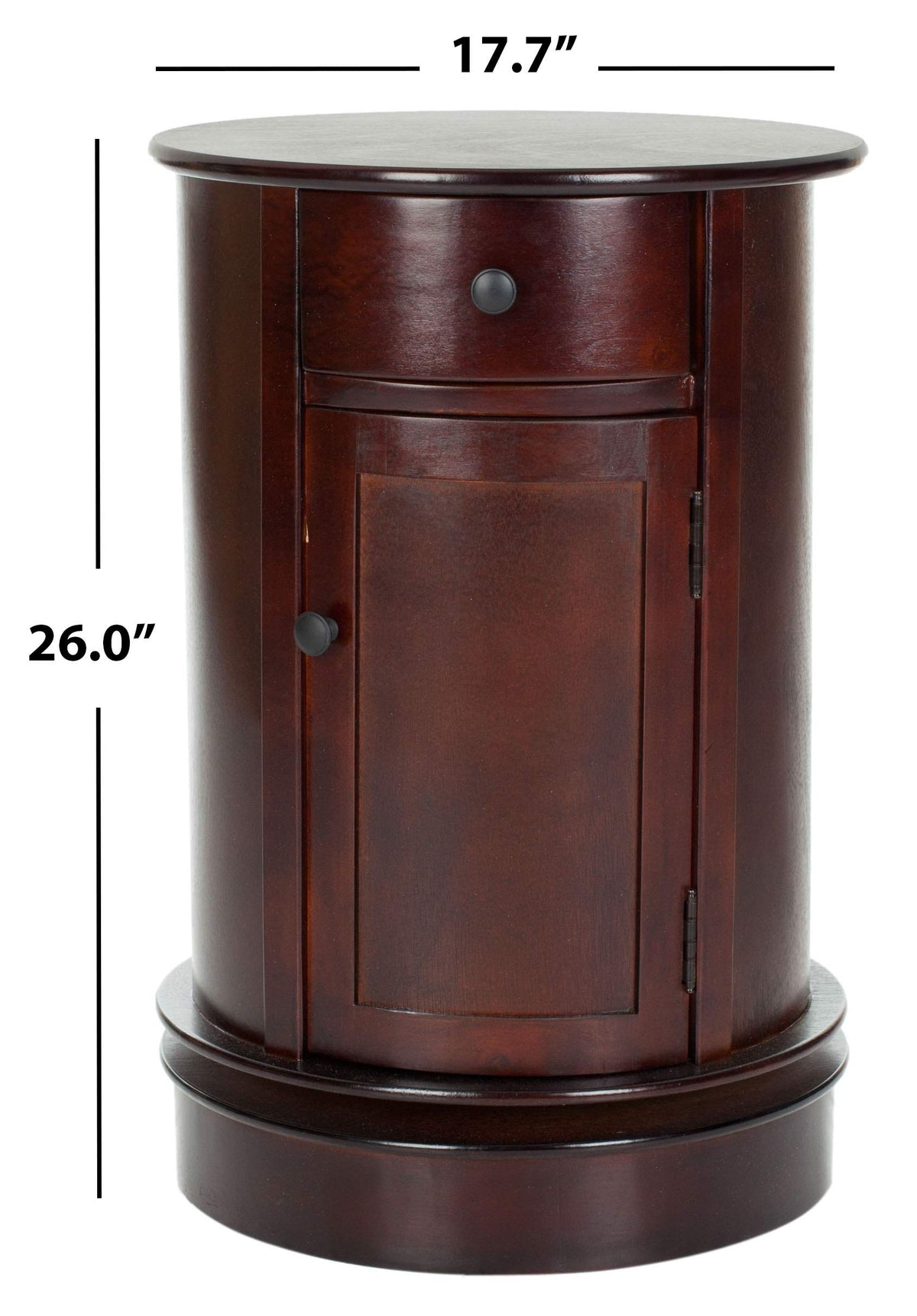 26" Dark Cherry Swivel Storage Accent Table T70581