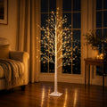 4FT 64 LEDs Birch Tree with Lights P905514
