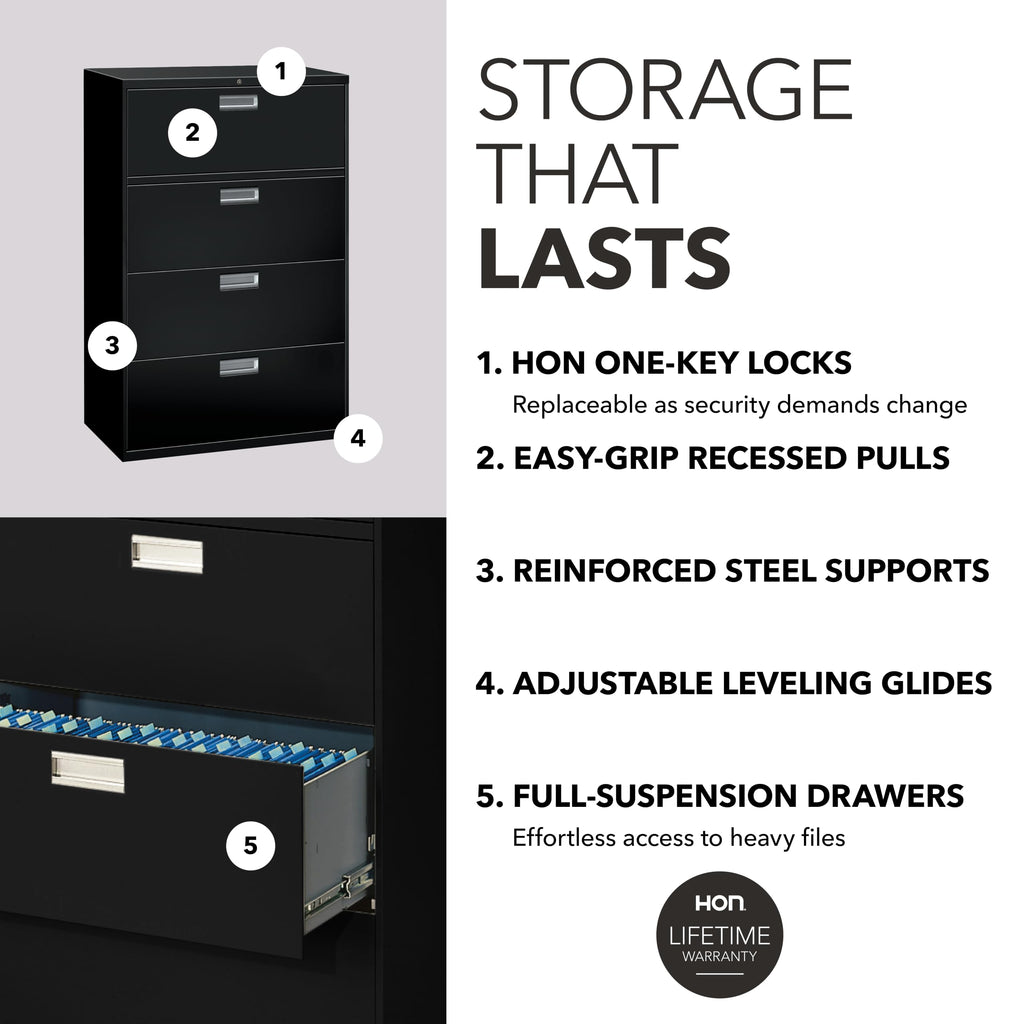 Black 4 Drawer File Cabinet O983434