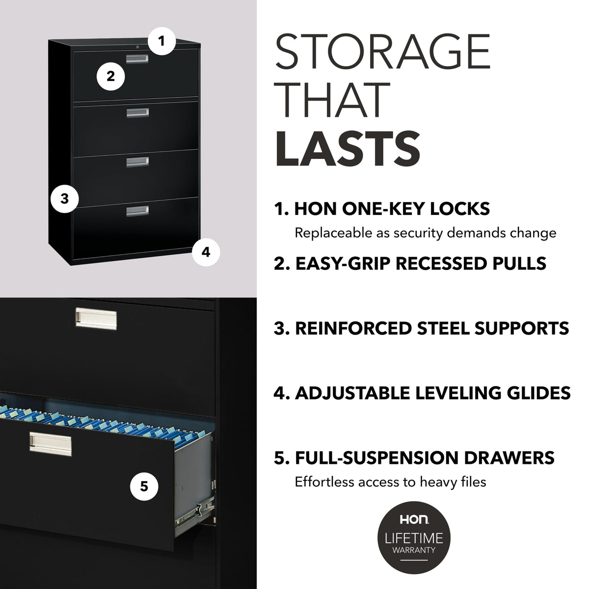 Black 4 Drawer File Cabinet O983434