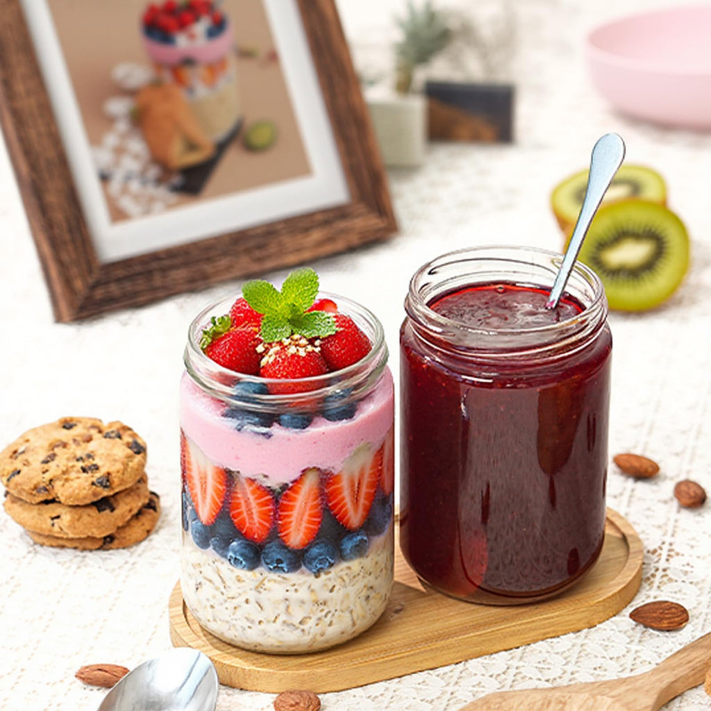 24Pack 12oz Clear Glass Jars with Lids E51365