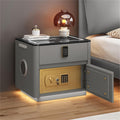 Light Gray Nightstand with Charging Station and USB Ports B471422