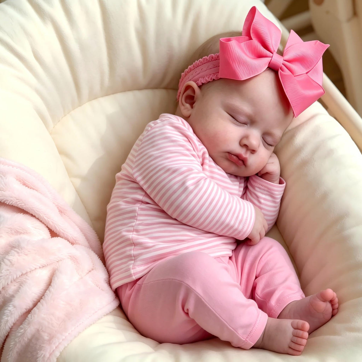 20 Inch Realistic Newborn Baby Dolls with Pink Clothes L98321