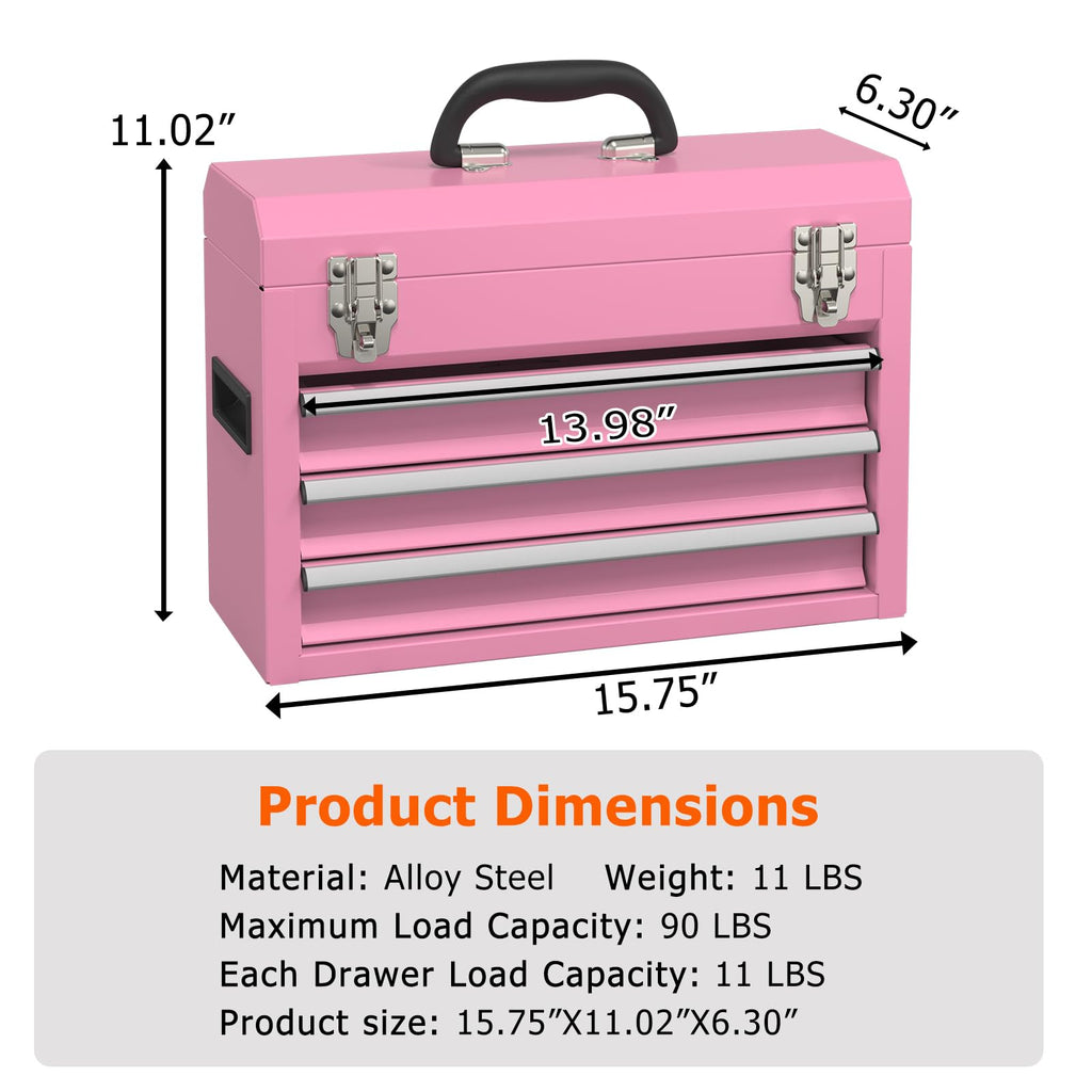 Portable Metal Tool Box with Drawers N88248
