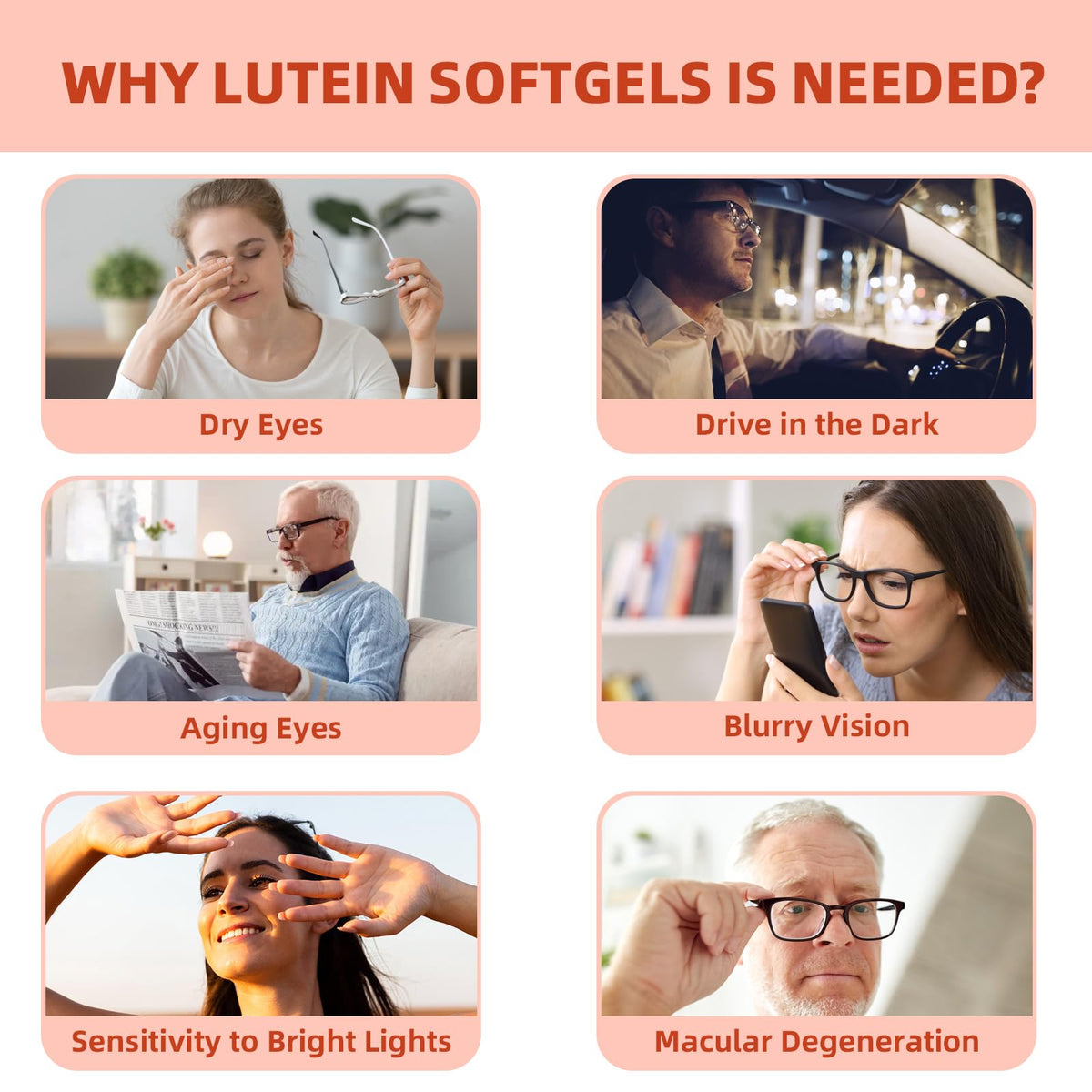 Lutein and Zeaxanthin Softgels with Vitamins C, E, Omega 3 K6524