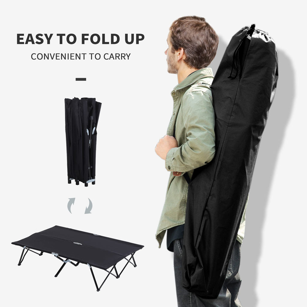 2 Person Folding Camping Cot with Carry Bag, 300 lbs Capacity M69276