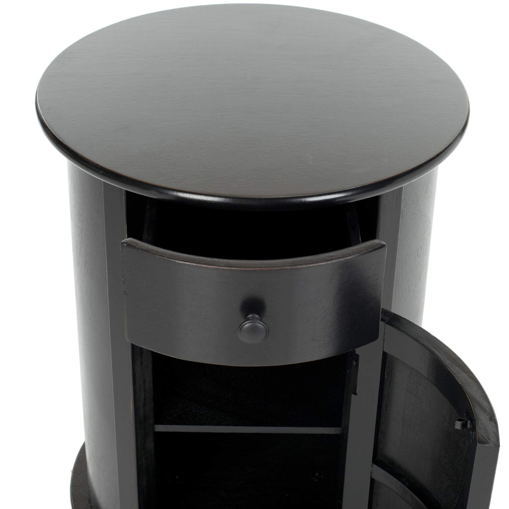 26" Dark Cherry Swivel Storage Accent Table T70581