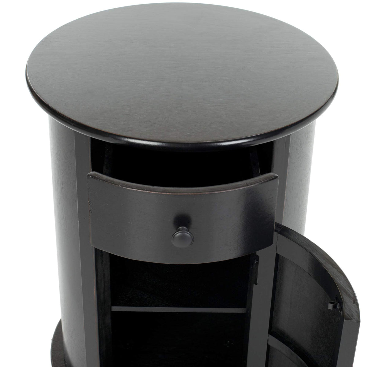 26" Dark Cherry Swivel Storage Accent Table T70581