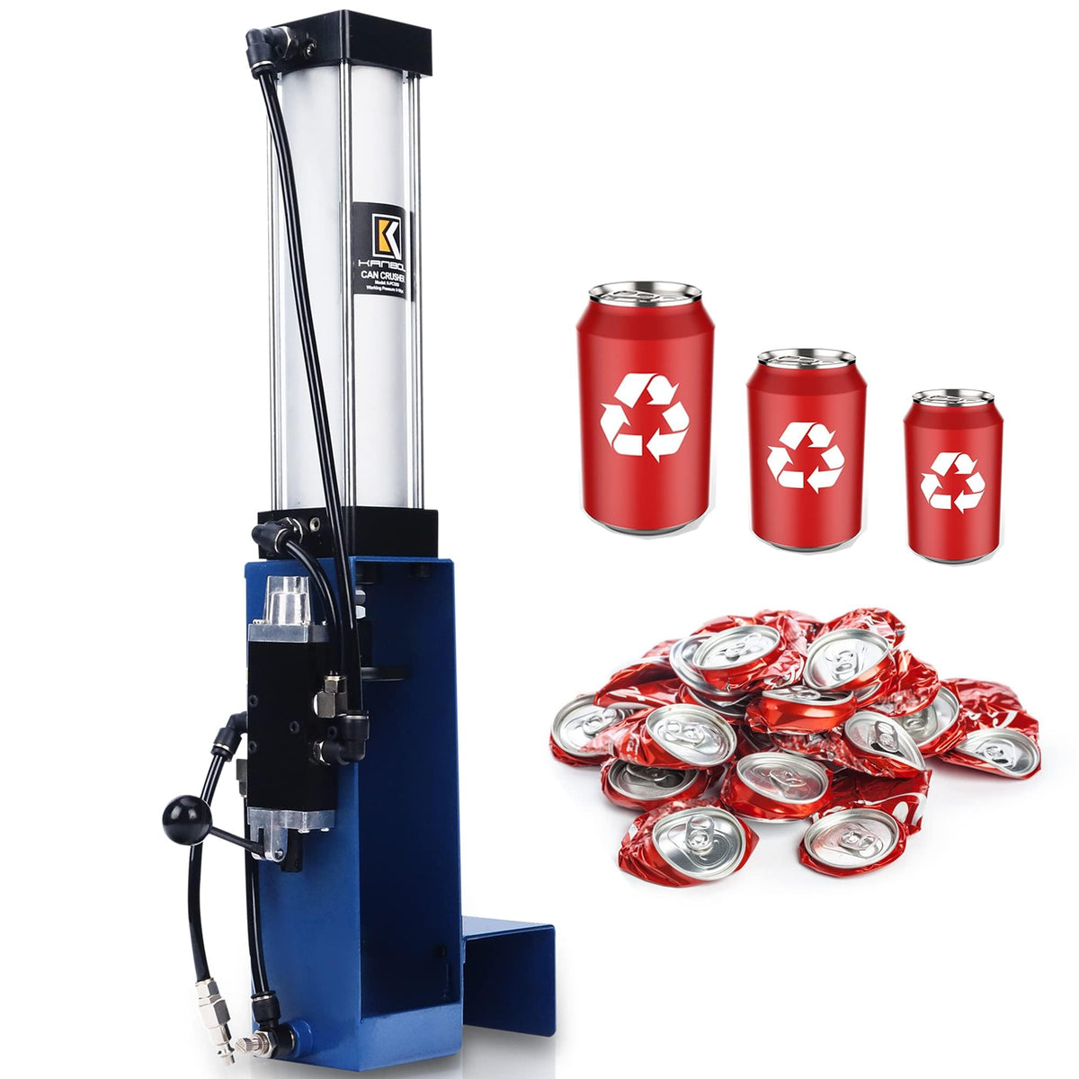 Pneumatic Air Powered Aluminum Can Crusher for 12/16/24oz Cans D79985