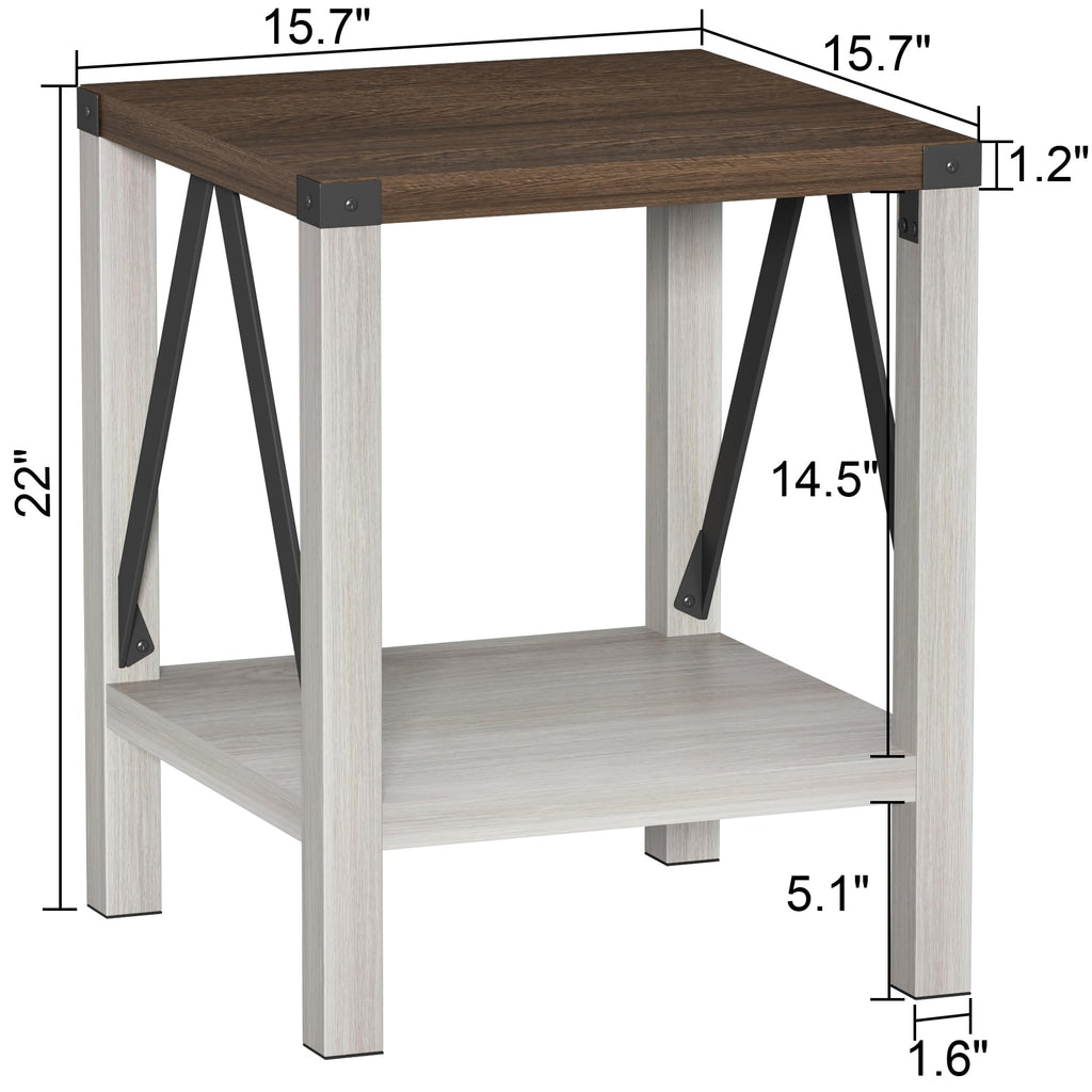 End Table Set of 2 with Storage Shelf R8018