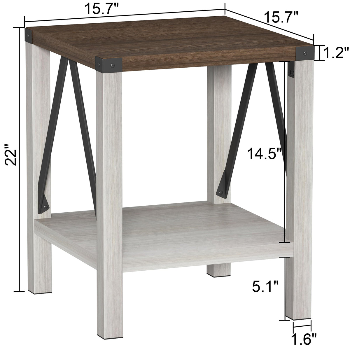 End Table Set of 2 with Storage Shelf R8018