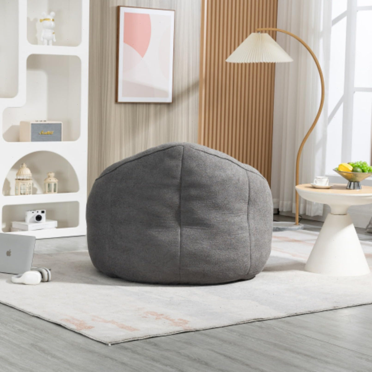 Microfiber Memory Foam Bean Bag Chair with Footstool N61321