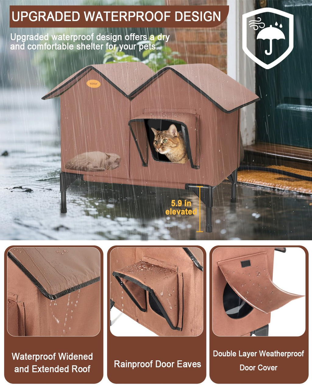 Large Insulated Heated Outdoor Cat House B93353