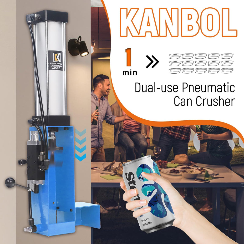 Pneumatic Air Powered Aluminum Can Crusher for 12/16/24oz Cans D79985