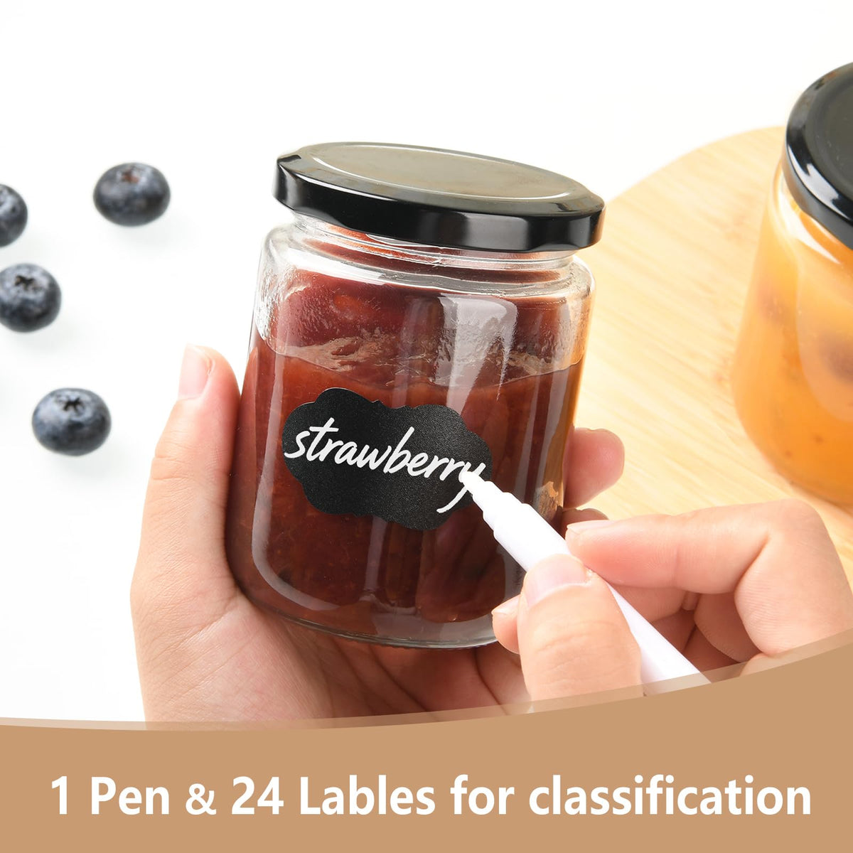 24Pack 12oz Clear Glass Jars with Lids E51365