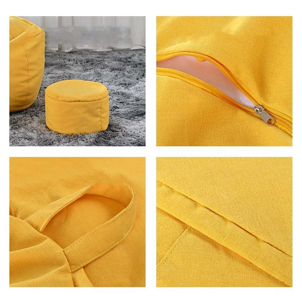 Bean Bag Chair Cover Only Without Filling XL Yellow Z4804