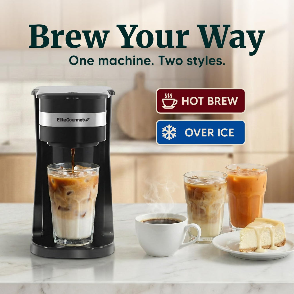 Black Single-Serve Compact Coffee Maker E118