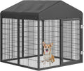 Large Heavy Duty Galvanized Steel Dog Kennel with Roof A36355
