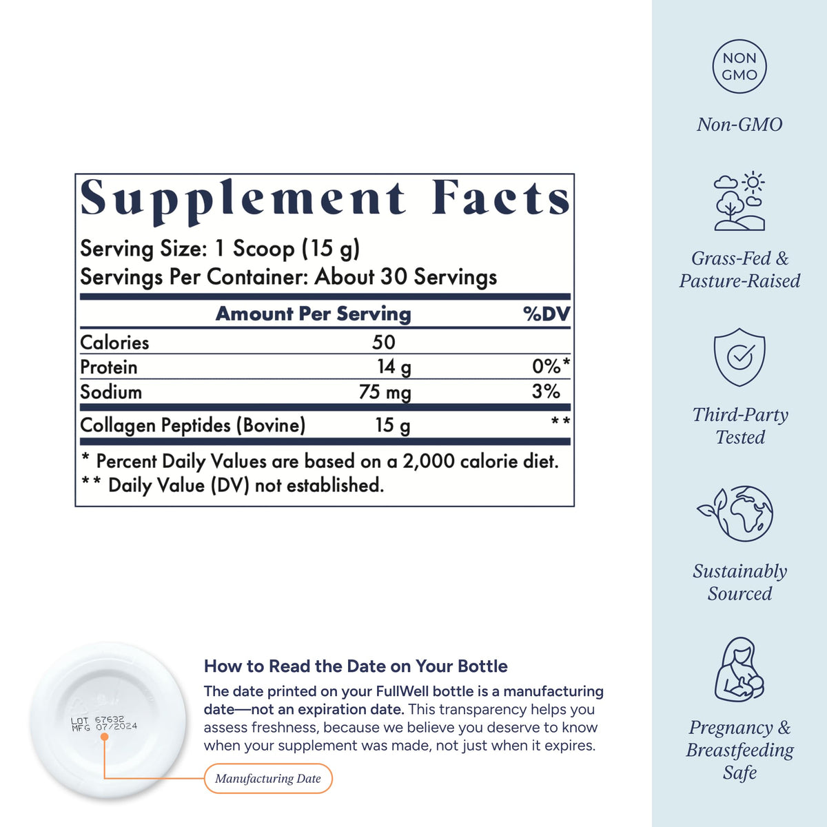 Unflavored Collagen Peptides Powder 15.87 oz F138