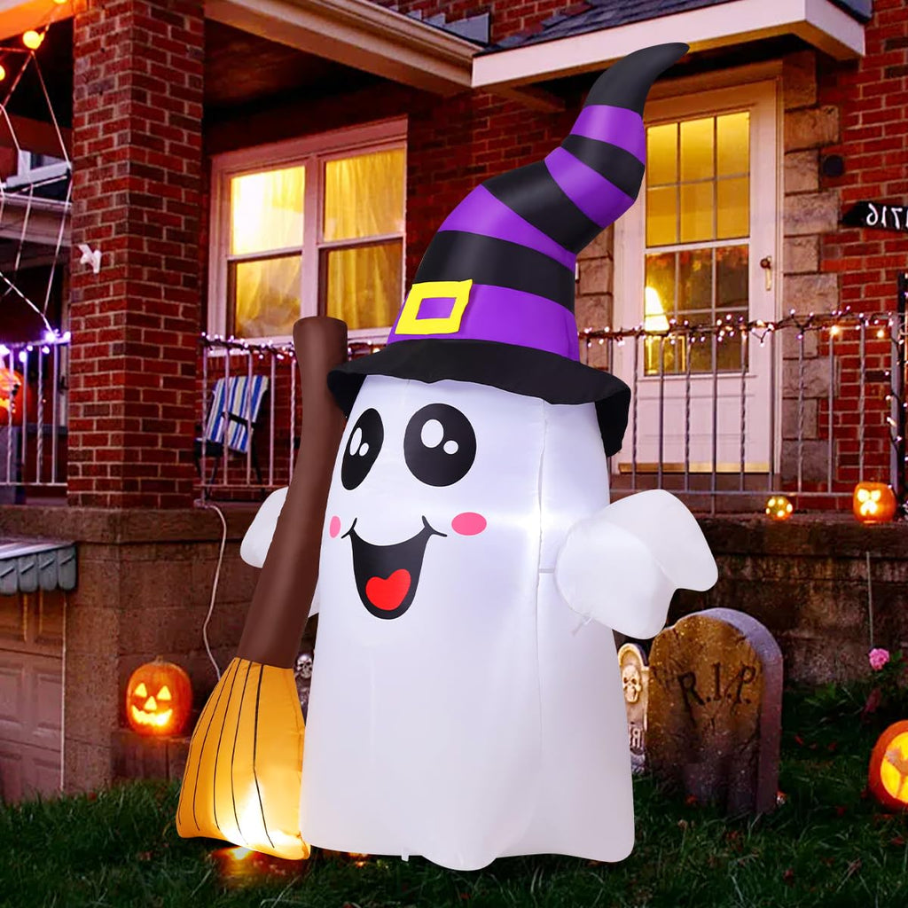 6.2 FT Halloween Inflatables Ghost with Built-in LEDs V6037