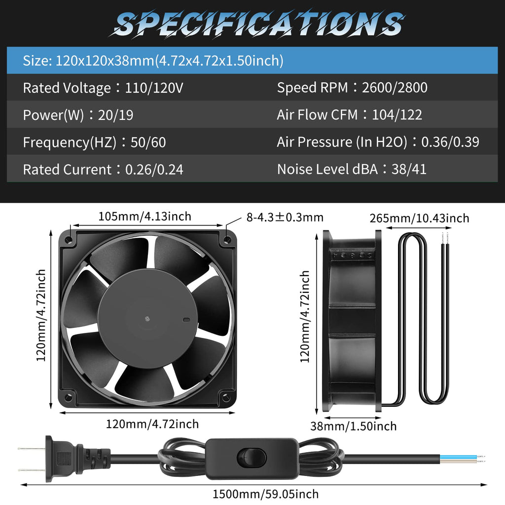 110V 120mm AC Axial Cooling Fan C32457