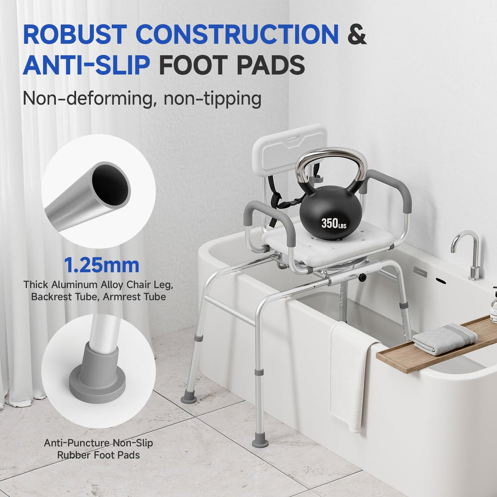 Sliding Shower Chair with Swivel Seat R317485