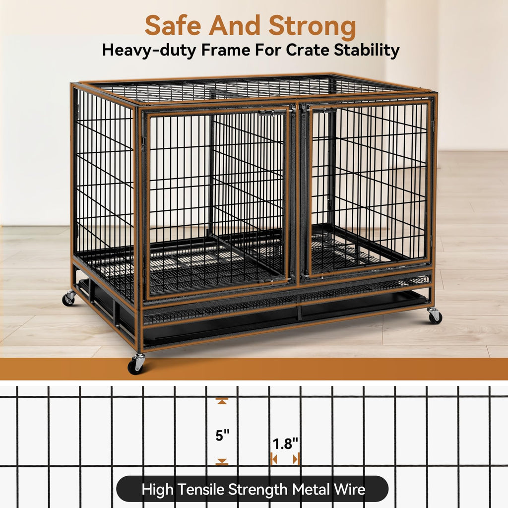 48 inch Wire Dog Crate with Divider H1250