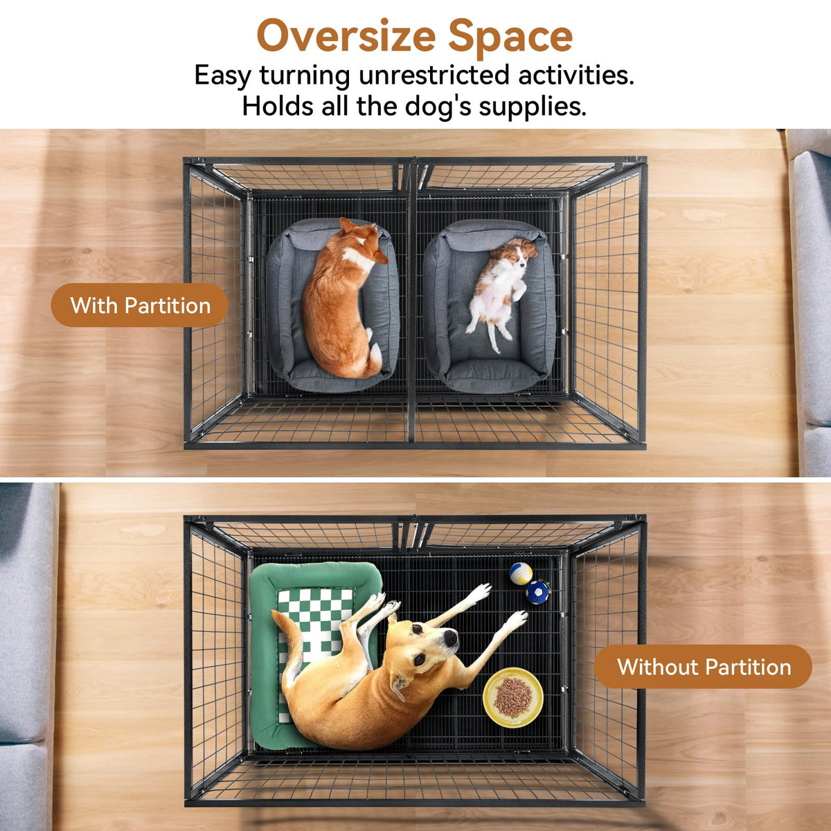 48 inch Wire Dog Crate with Divider H1250