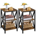 Rustic 3-Tier End Tables Set of 2 Z927