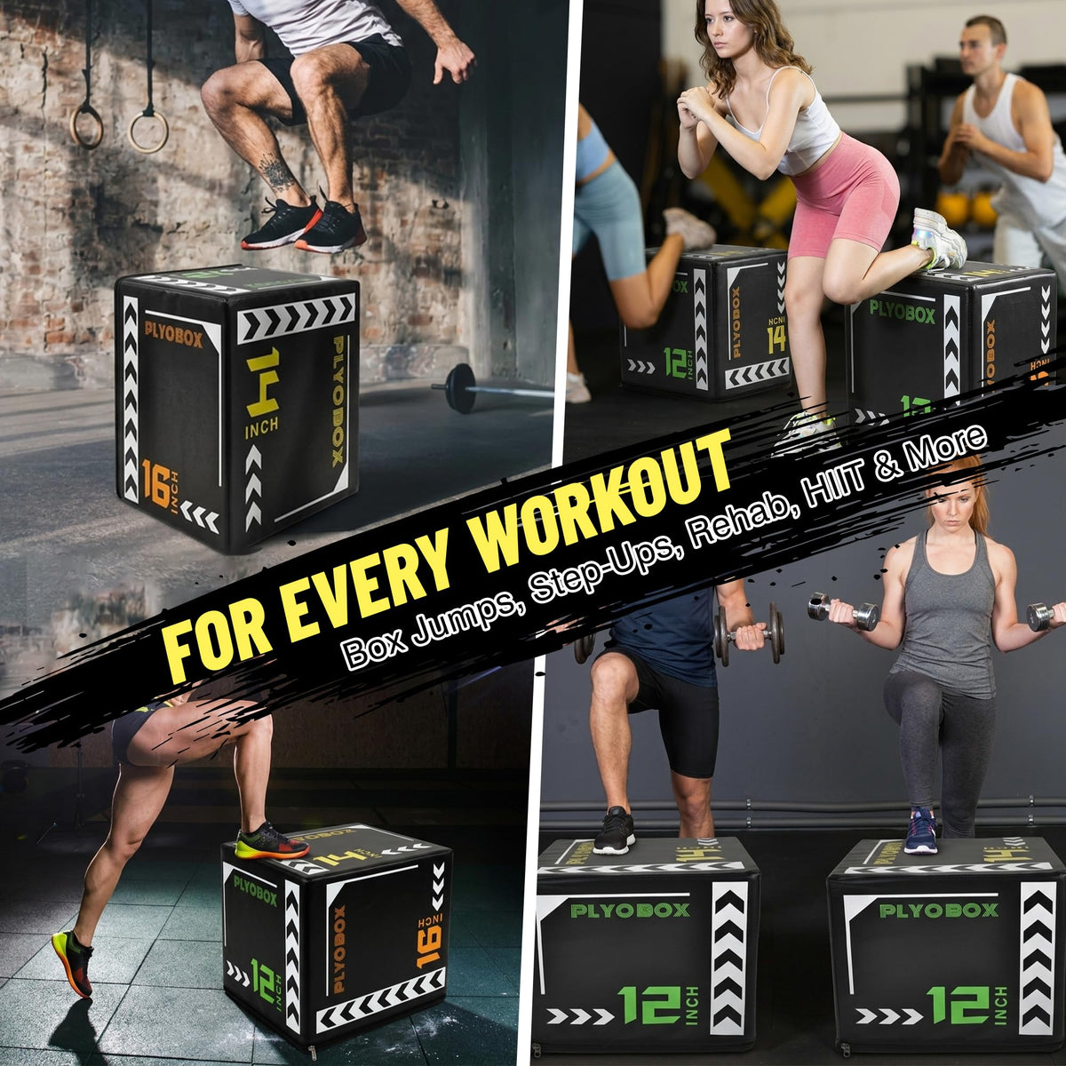 3-in-1 Foam Plyometric Jump Box with Non-Slip PVC Cover O57444