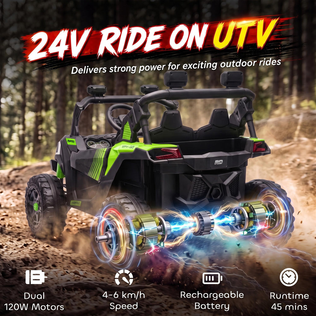 24V 2 Seater Ride On Truck Car Green C2201