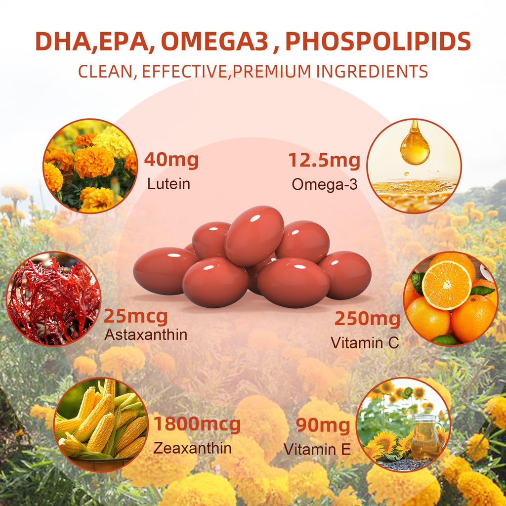Lutein and Zeaxanthin Softgels with Vitamins C, E, Omega 3 K6524
