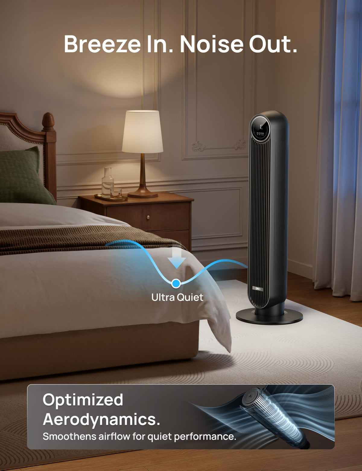 Ultra Quiet Tower Fan, 8 Speeds Z84579