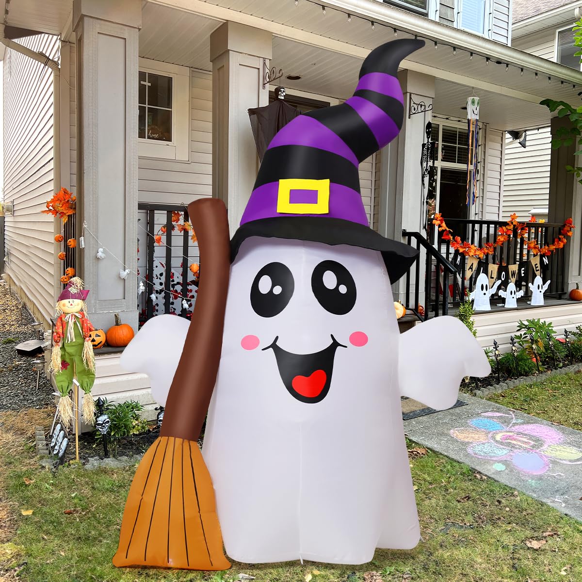 6.2 FT Halloween Inflatables Ghost with Built-in LEDs V6037