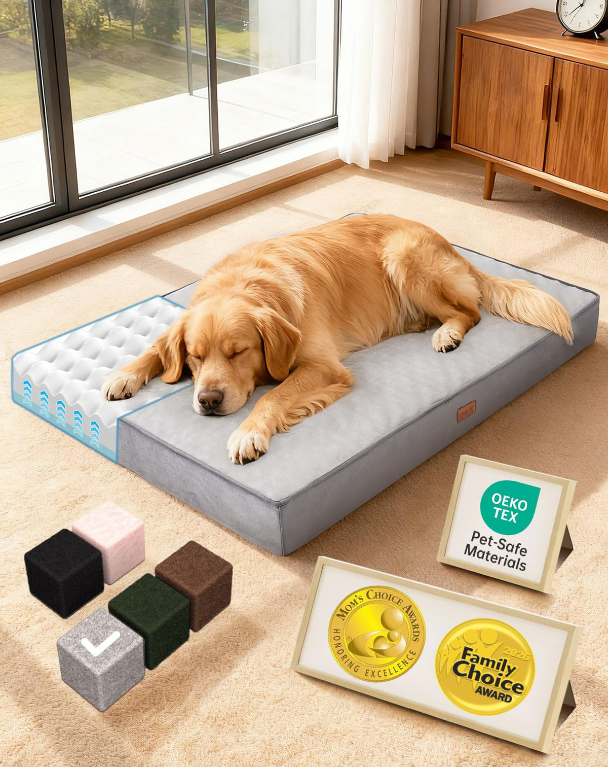 Large Reversible Memory Foam Dog Bed Y22857