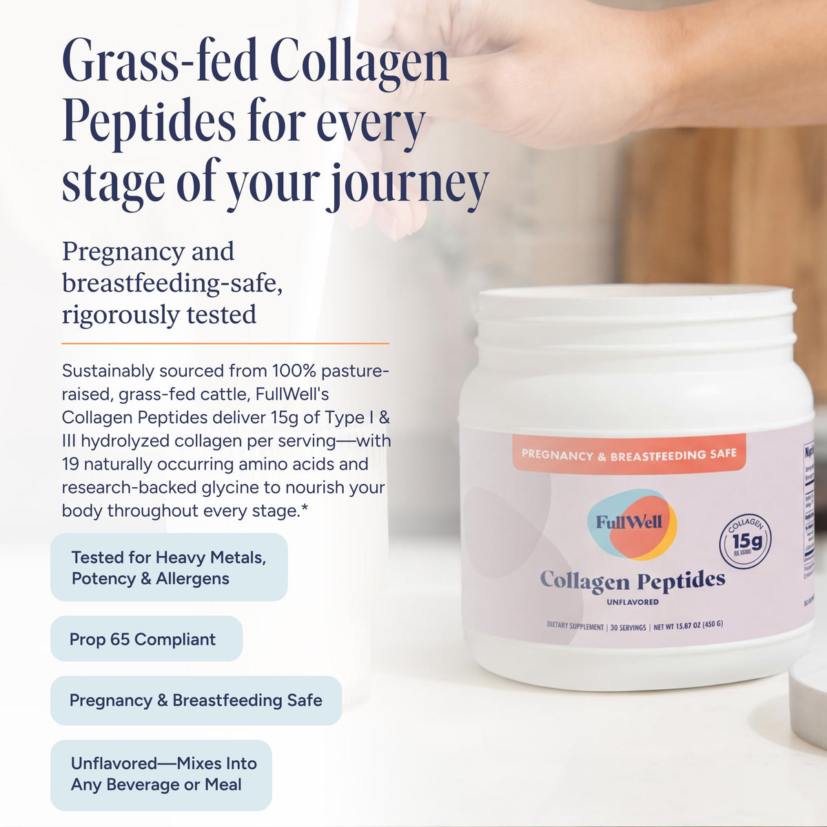 Unflavored Collagen Peptides Powder 15.87 oz F138