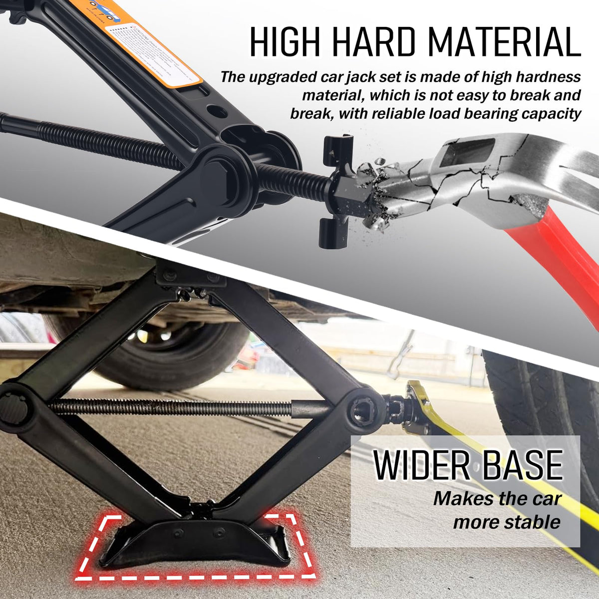 2 Ton Portable Scissor Jacks Set with Lug Wrench M4382