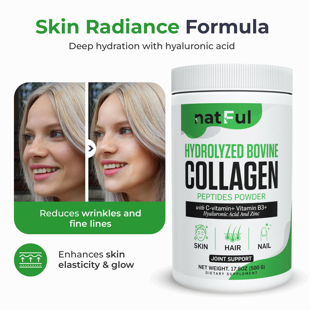 Hydrolyzed Bovine Collagen Peptides Powder with Vitamin C, Hyaluronic Acid, Zinc & B3 L54472