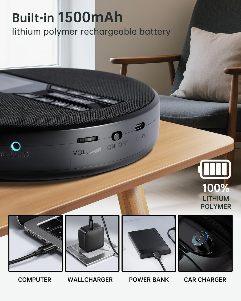 Portable CD Player with Speakers E983