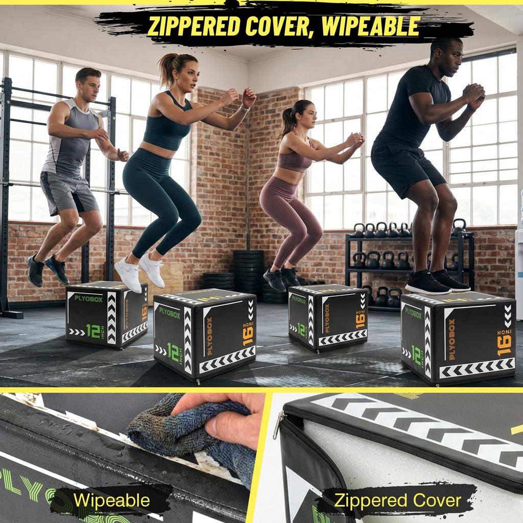 3-in-1 Foam Plyometric Jump Box with Non-Slip PVC Cover O57444