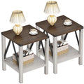 End Table Set of 2 with Storage Shelf R8018