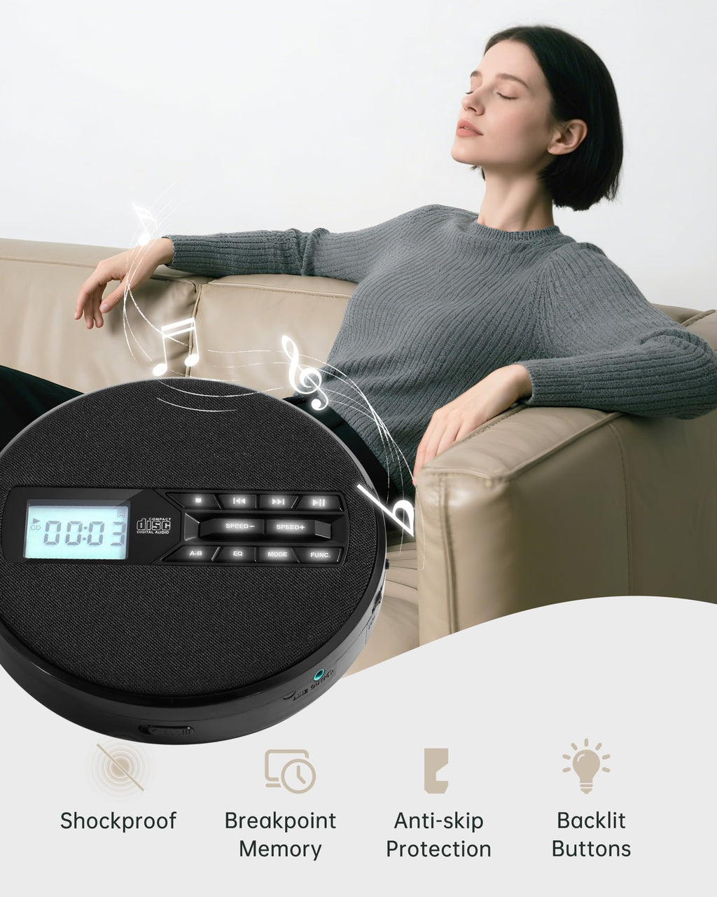 Portable CD Player with Speakers E983